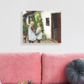 Heb je mijn Kitten gezien? (door H.A. Brendekilde) Canvas Afdruk (Insitu (Woonkamer))