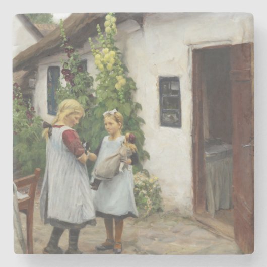 Heb je mijn Kitten gezien? (door H.A. Brendekilde) Stenen Onderzetter (Voorkant)