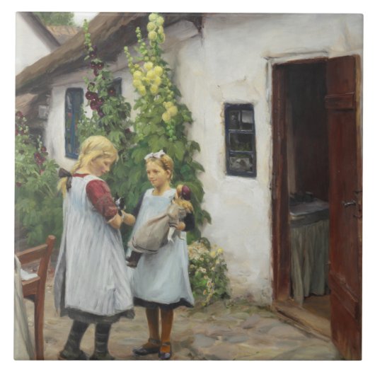 Heb je mijn Kitten gezien? (door H.A. Brendekilde) Tegeltje (Voorkant)