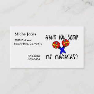 Heb je mijn Maracas gezien? Visitekaartje