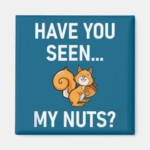 Heb je mijn noten gezien, Squirrel Pun Grappig, Gr Magneet