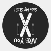 Heb je mijn ski's gezien? ronde sticker (Voorkant)