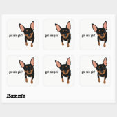 Heb je min. pin? Miniatuur Pinscher (Zwart) Sticke Vierkante Sticker (Vel)