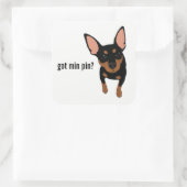 Heb je min. pin? Miniatuur Pinscher (Zwart) Sticke Vierkante Sticker (Tas)