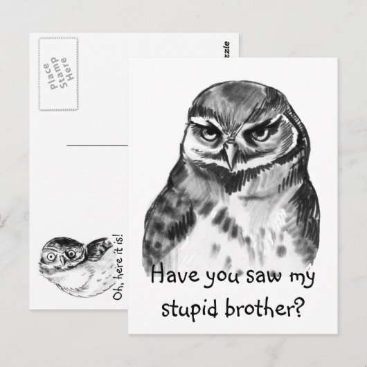 Heb je m'n stomme broer gezien? briefkaart (Voorkant / Achterkant)