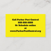 "Heb je ongedierte?" ongediertebestrijdend Visitek Visitekaartje (Achterkant)