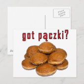 Heb je paczki ? Poolse dessert Briefkaart (Voorkant / Achterkant)