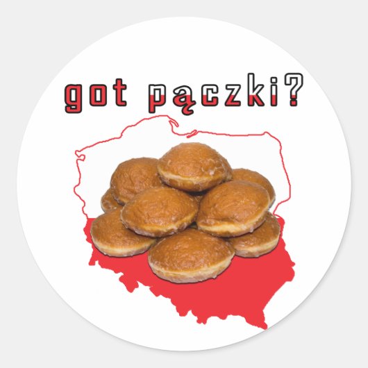 Heb je paczki ? Poolse kaart Ronde Sticker (Voorkant)