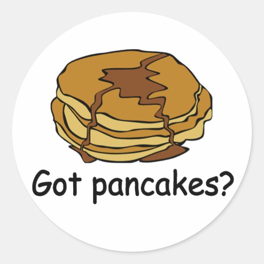 Heb je pannenkoeken? ronde sticker (Voorkant)