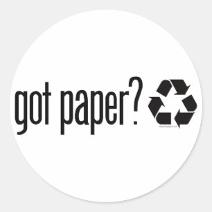 Heb je papier? Recyclage Ronde Sticker