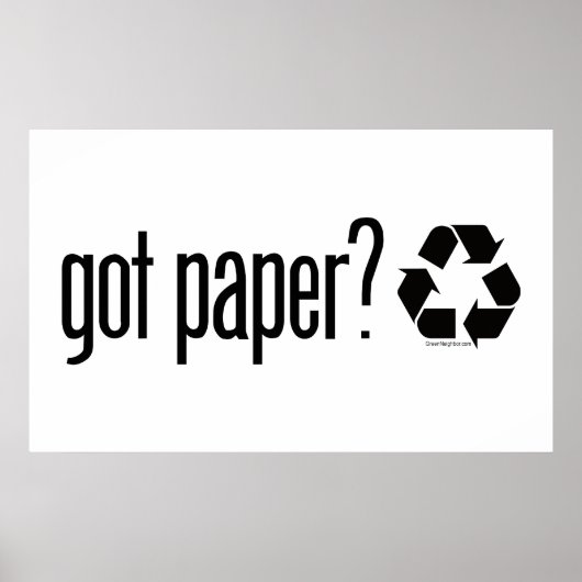 Heb je papier? Recyclingbord Poster (Voorkant)