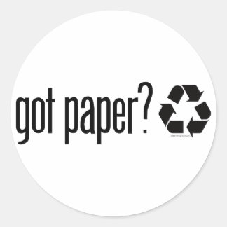 Heb je papier? Recyclingbord Ronde Sticker