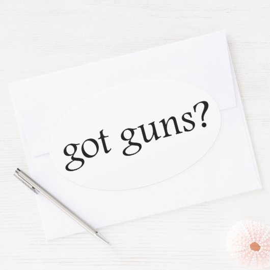 Heb je Pistolen? Ovale Sticker (Envelop)