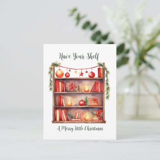 Heb je plank een vrolijk kerstfeest briefkaart (Staand voorkant)