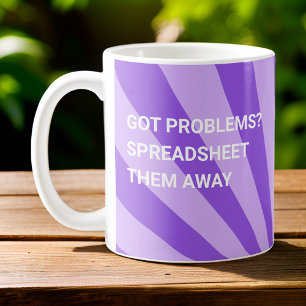 Heb je problemen? Spreadsheet ze weg - Paarse Koffiemok