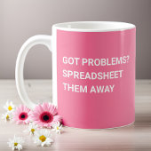 Heb je problemen? Spreadsheet ze weg roze verloop Koffiemok