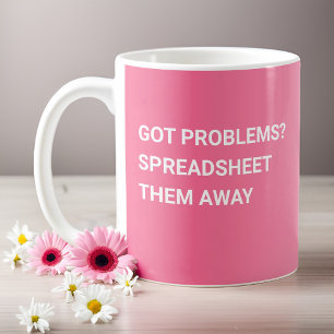 Heb je problemen? Spreadsheet ze weg roze verloop Koffiemok