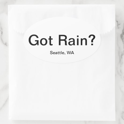 Heb je regen? ovale sticker (Tas)