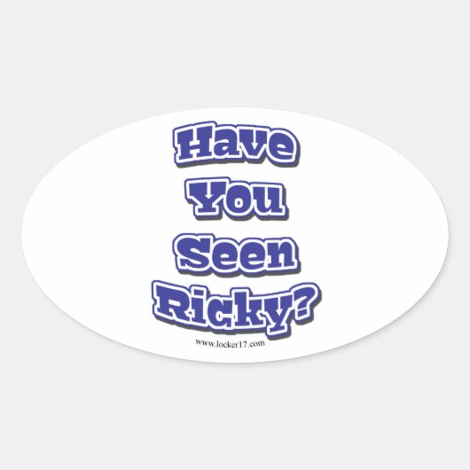 Heb je Ricky gezien? Ovale Sticker (Voorkant)