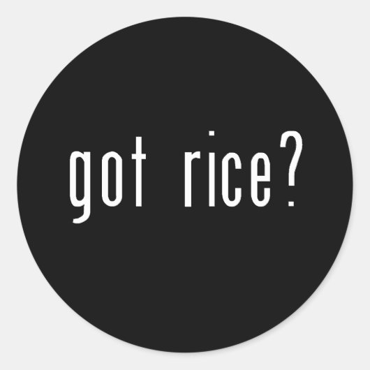 Heb je rijst? ronde sticker (Voorkant)