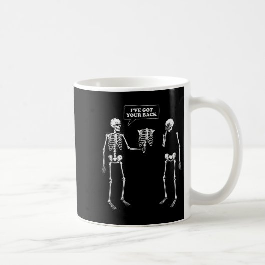 Heb je rug _ Funny Skeleton Pun Koffiemok (Rechts)