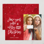 Heb je Selfie een prettige kerstvakantie Feestdagenkaart (Voorkant / Achterkant)