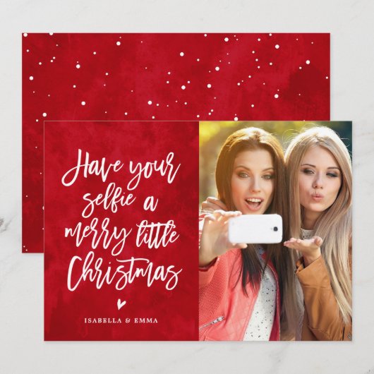 Heb je Selfie een prettige kerstvakantie Feestdagenkaart (Voorkant / Achterkant)