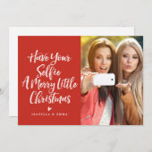 Heb je Selfie een prettige kerstvakantie Feestdagenkaart (Voorkant / Achterkant)