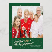 Heb je selfie Erg Vrolijk Kerst Kaart Groen (Voorkant / Achterkant)