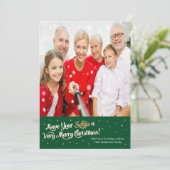 Heb je selfie Erg Vrolijk Kerst Kaart Groen (Staand voorkant)