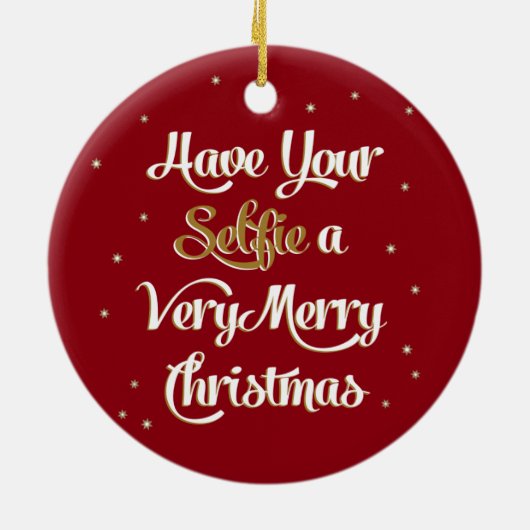 Heb je "Selfie"-kerstsierrood Keramisch Ornament (Achterkant)