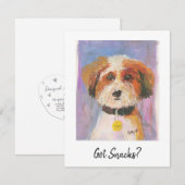 Heb je snacks? Dog Kaart Notitiekaartje (Voorkant / Achterkant)