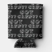 Heb je Snoep? Zwarte en witte schedels Halloween Blikjeskoeler (Voorkant)