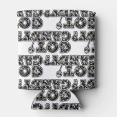 Heb je Snoep? Zwarte en witte schedels Sucker Hall Blikjeskoeler (Achterkant)