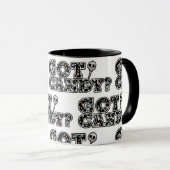 Heb je Snoep? Zwarte en witte schedels Sucker Hall Mok (Voorkant rechts)