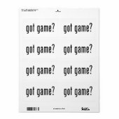 Heb je spel? etiket (Full Sheet)