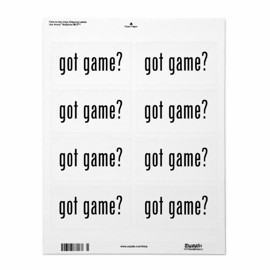 Heb je spel? etiket (Full Sheet)