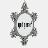 Heb je spel? tin sneeuwvlok ornament (Links)