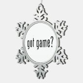 Heb je spel? tin sneeuwvlok ornament (Rechts)