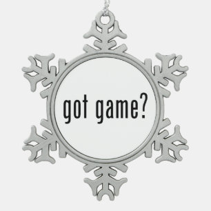 Heb je spel? tin sneeuwvlok ornament