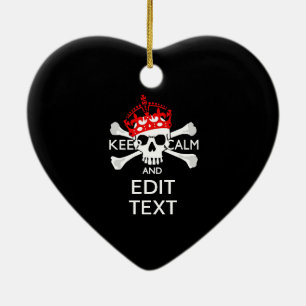 Heb je tekst Houd je kalm Kruisbeenderen Schedel o Keramisch Ornament