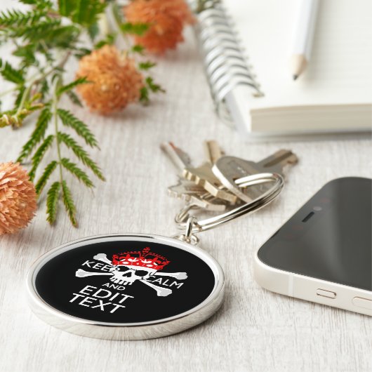 Heb je tekst rustig blijf Kruisbeenderen Schedel Sleutelhanger (Zijkant)