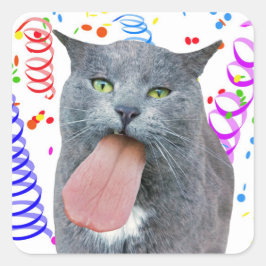 Heb je tong? vierkante sticker