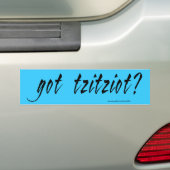 Heb je tzitziot? Bumpersticker (zwarte tekst) (Op auto)