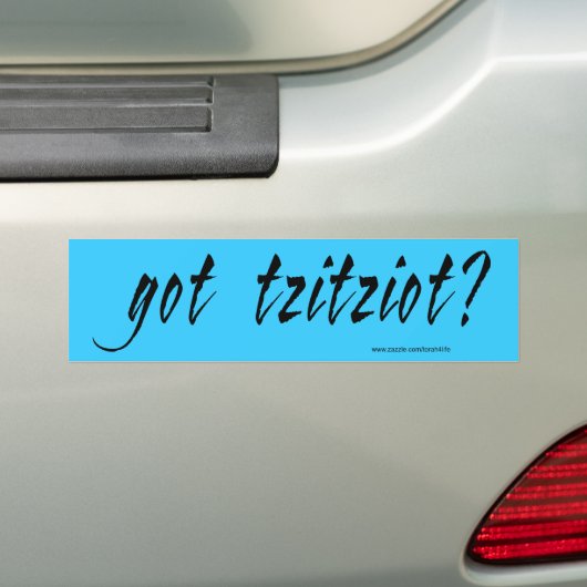 Heb je tzitziot? Bumpersticker (zwarte tekst) (Op auto)