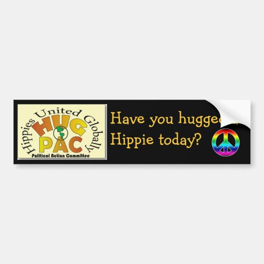 Heb je vandaag een Hippie geknuffeld? Bumpersticker (Voorkant)