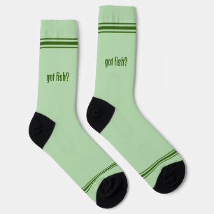 Heb je vis? Groene vis op bleke groene? Sokken