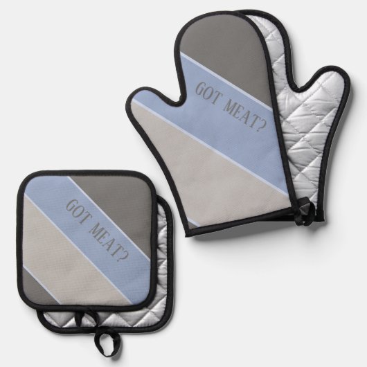 Heb je vlees? ovenwant & pannenlap set (Voorkant / Achterkant)