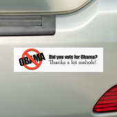 Heb je voor Obama gestemd? Bumpersticker (Op auto)