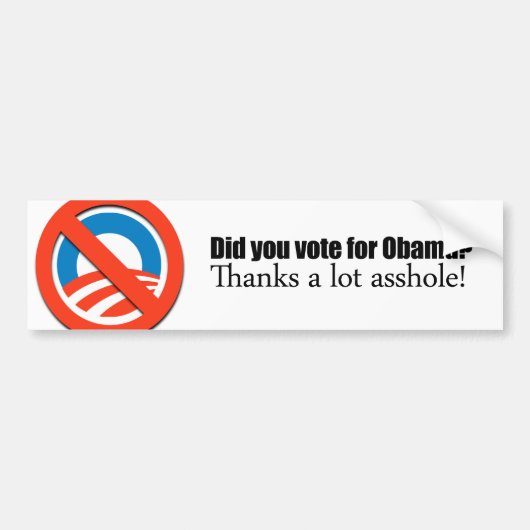 Heb je voor Obama gestemd? Bumpersticker (Voorkant)